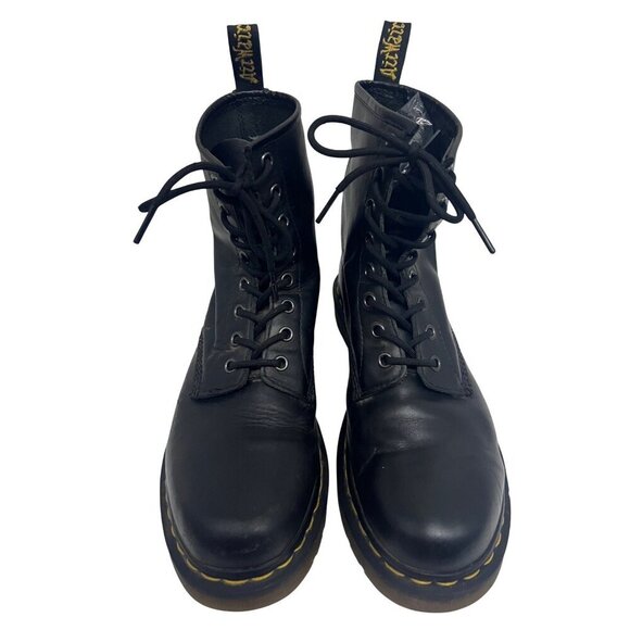Dr. Martens Mens Black Leather Lace Up Combat Ankle Work Boots US 9 Airwair - Picture 5 of 13